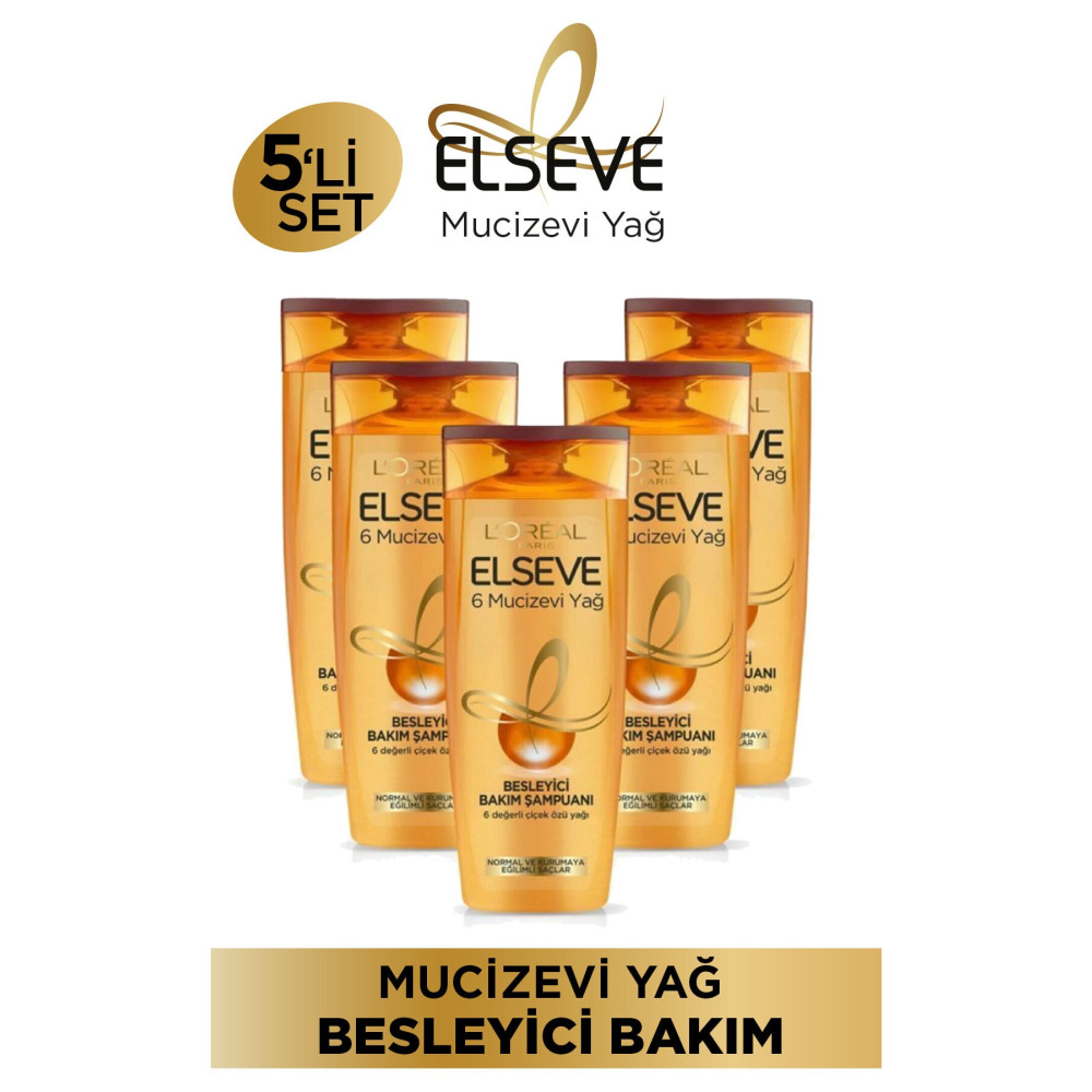 ELSEVE 5li Mucizevi Yağ Bakım Şampuanı 360 ml Seti Şampuan ve Saç Kremi Fiyatı
