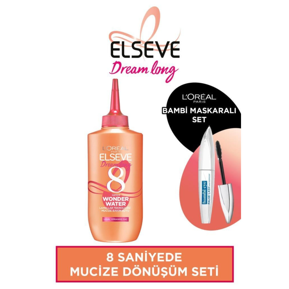 ELSEVE Dream Long Wonder Water Mucize Bakım Suyu 200ml & Bambi Eye Suya Dayanıklı Maskaralı Set Saç Bakım Maskeleri & Serumlar & Spreyler Fiyatı