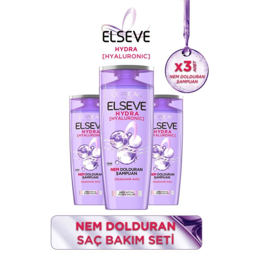 ELSEVE Hydra [hyaluronic] Nem Dolduran Şampuan 390 Ml 3lü Set Şampuan ve Saç Kremi Fiyatı