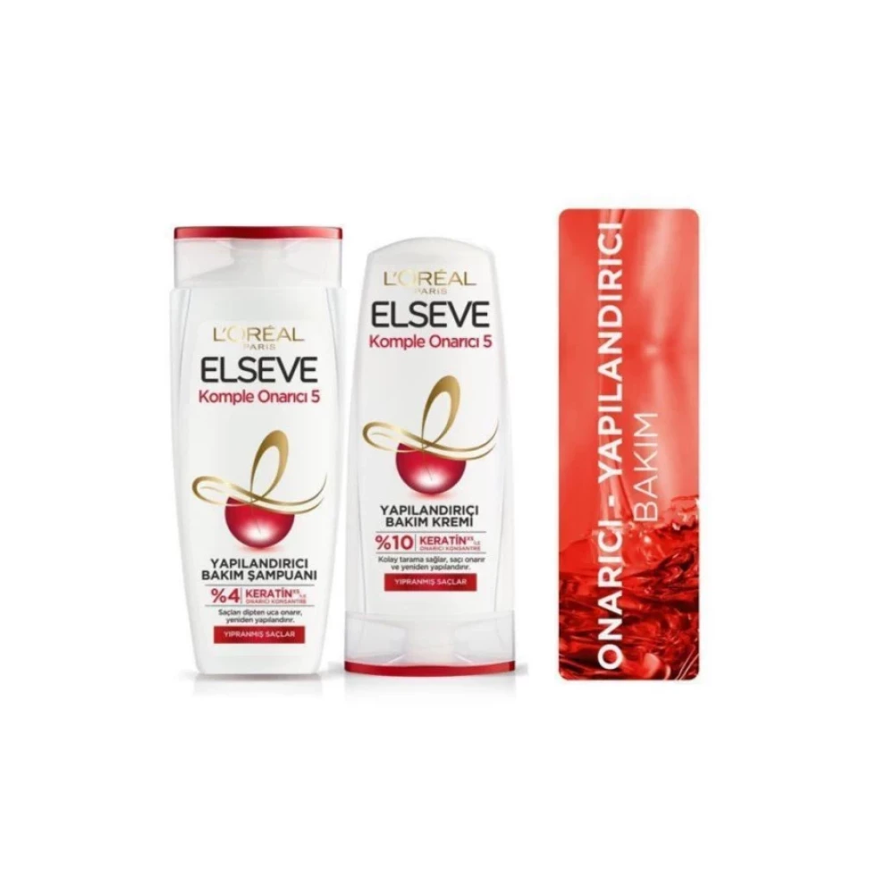 Elseve Komple Onarıcı 5 Yapılandırıcı Bakım Seti 390 Ml Şampuan ve Saç Kremi Fiyatı