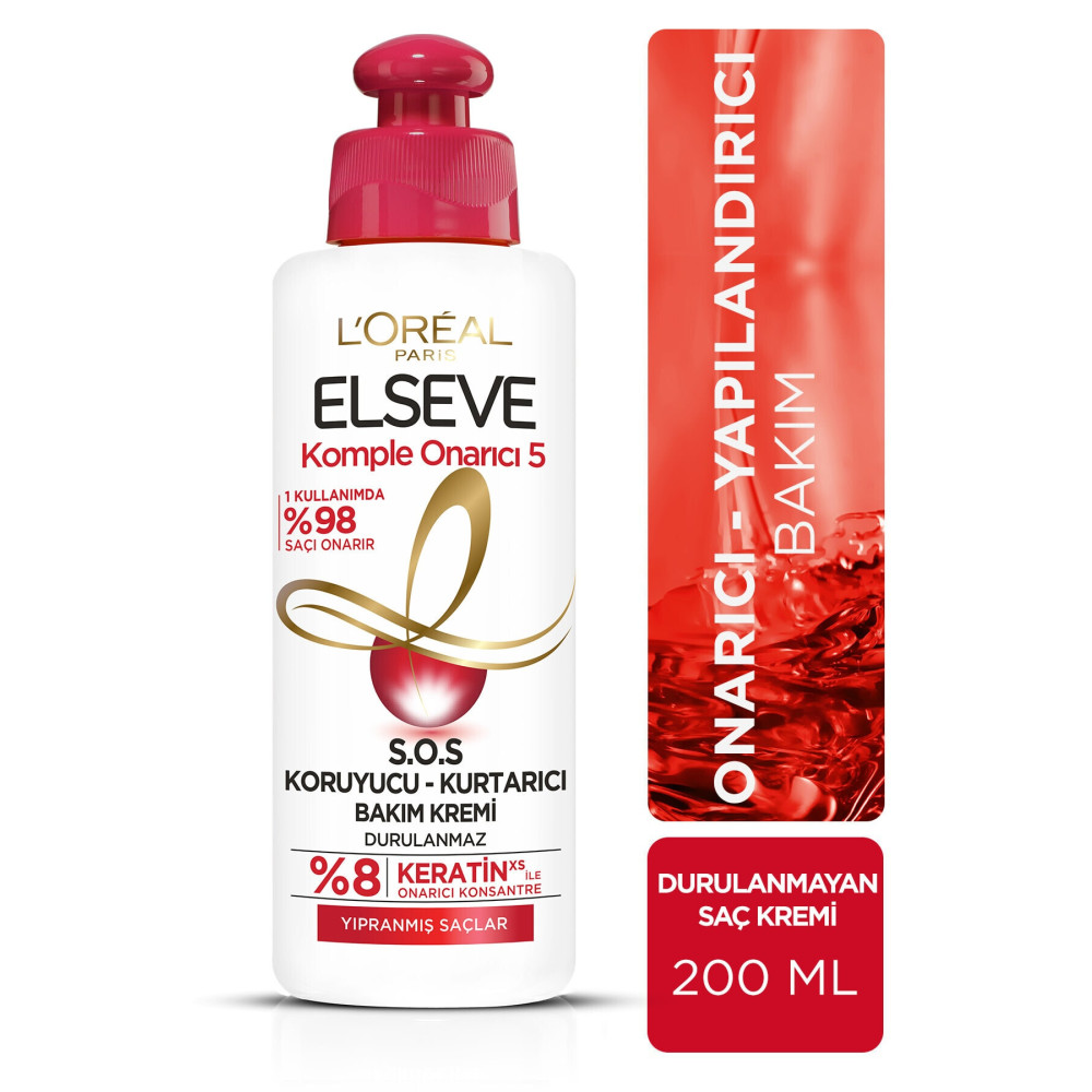 ELSEVE Komple Onarıcı 5 Yıpranmış Saçlar Için Keratinxs Içeren S.o.s Koruyucu-kurtarıcı Bakım Kremi 200 ml Şampuan ve Saç Kremi Fiyatı
