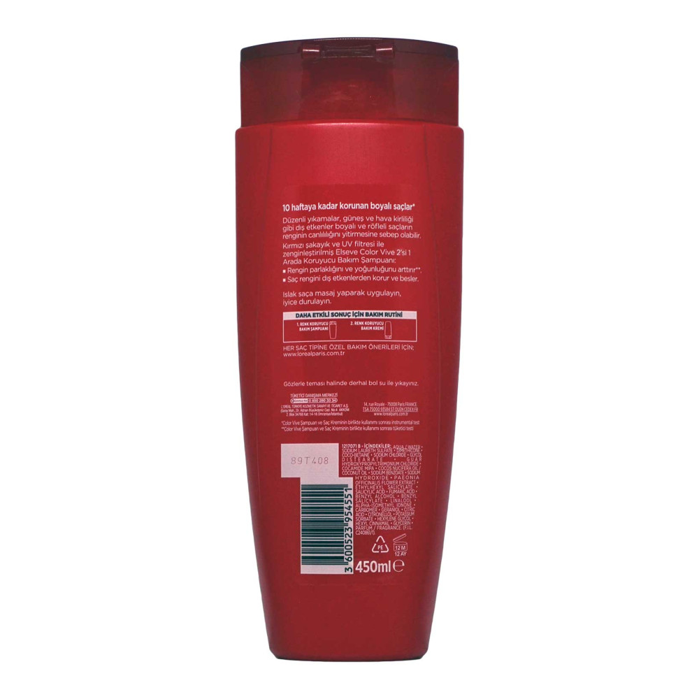 Elseve Şampuan 450 ml 2'si 1 Arada Renk Koruyucu
