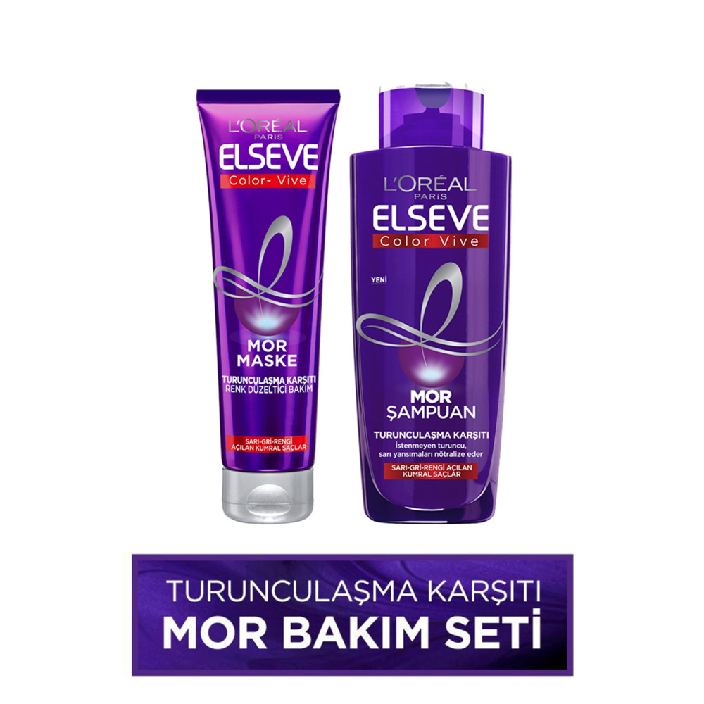 ELSEVE Turunculaşma Karşıtı Mor Saç Bakım Seti -Mor Şampuan 200ml + Renk Düzeltici Saç Maskesi 150ml Şampuan ve Saç Kremi Fiyatı