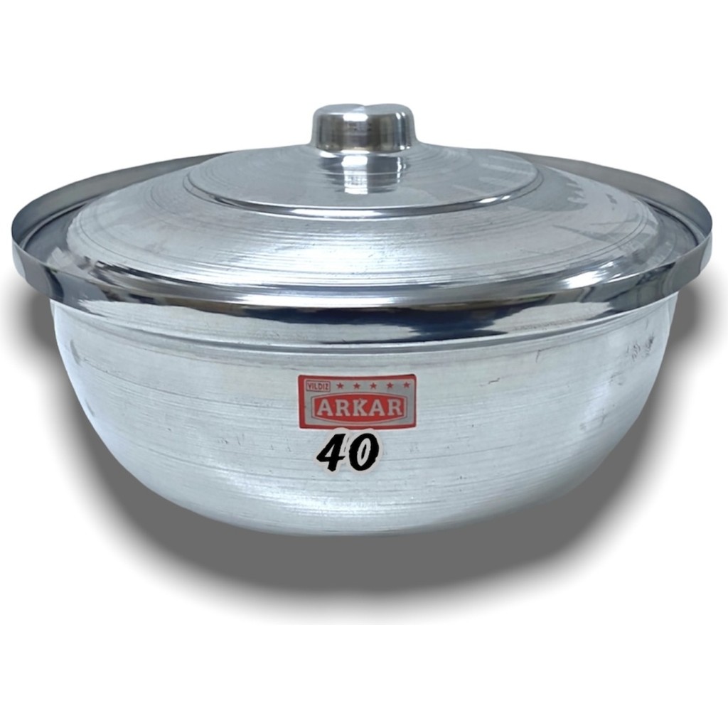 Elur Helvane Tencere Alüminyum 13 Litre 40 cm - Açık Gri Tencereler Fiyatı