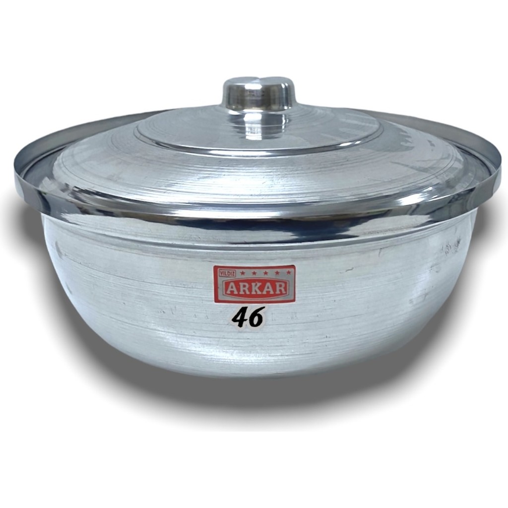 Elur Helvane Tencere Alüminyum 18 Litre 46 cm - Açık Gri Tencereler Fiyatı