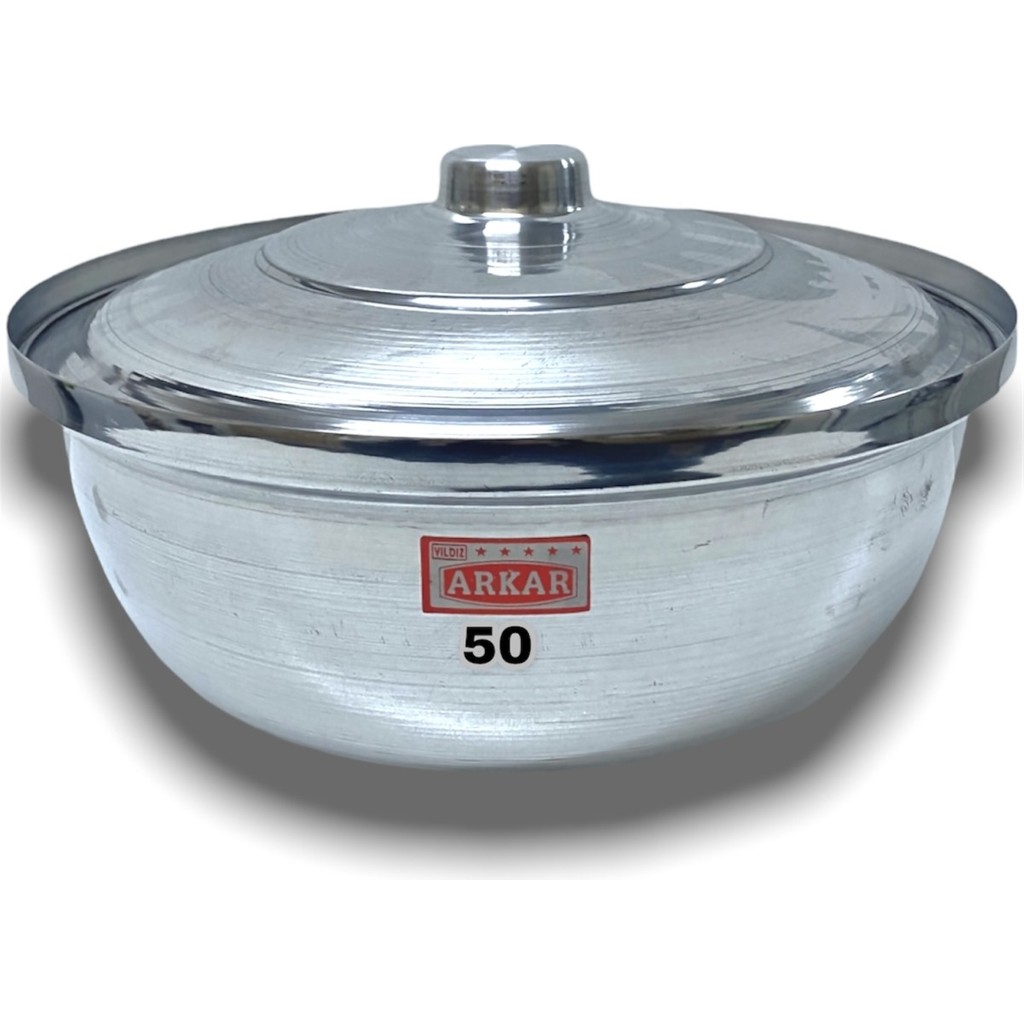 Elur Helvane Tencere Alüminyum 20 Litre 50 cm - Açık Gri Tencereler Fiyatı