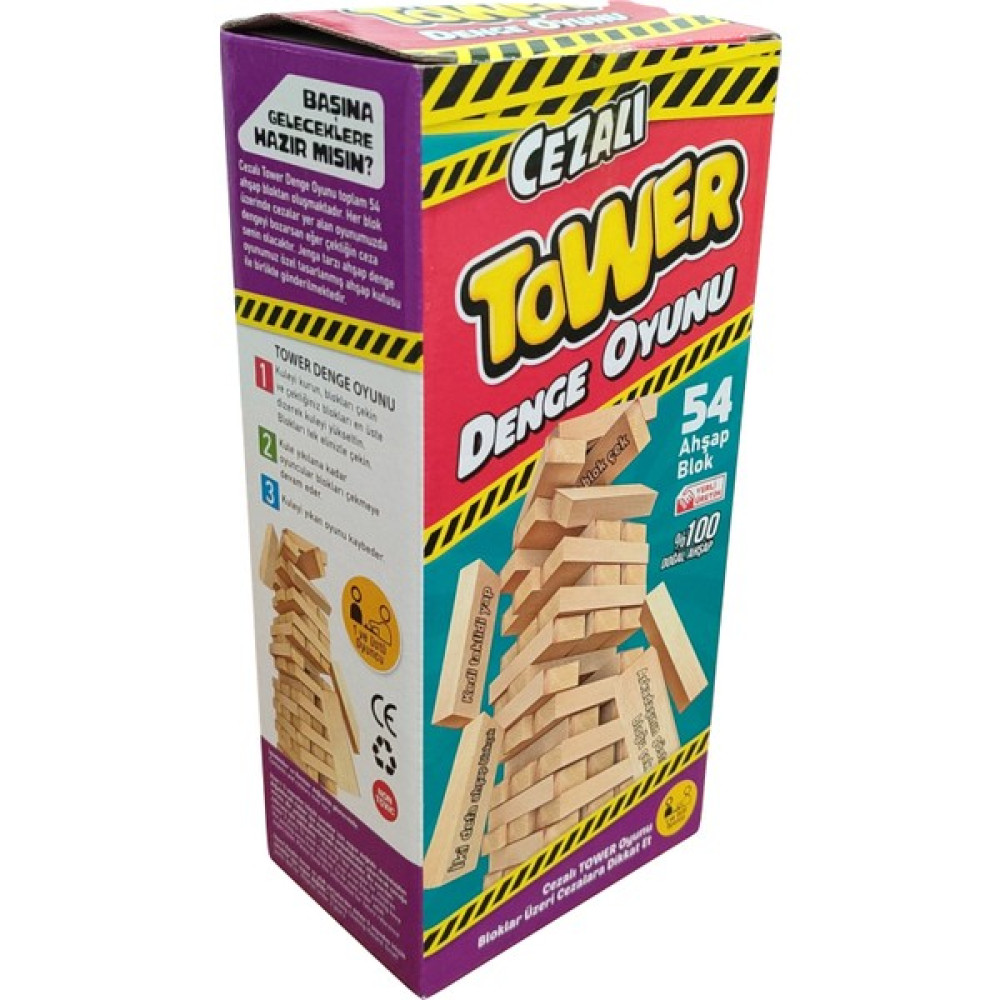 Elux Denge Oyunu Cezalı Tower - Ahşap Büyük Boy 54 Parça Oyun Takımları Fiyatı