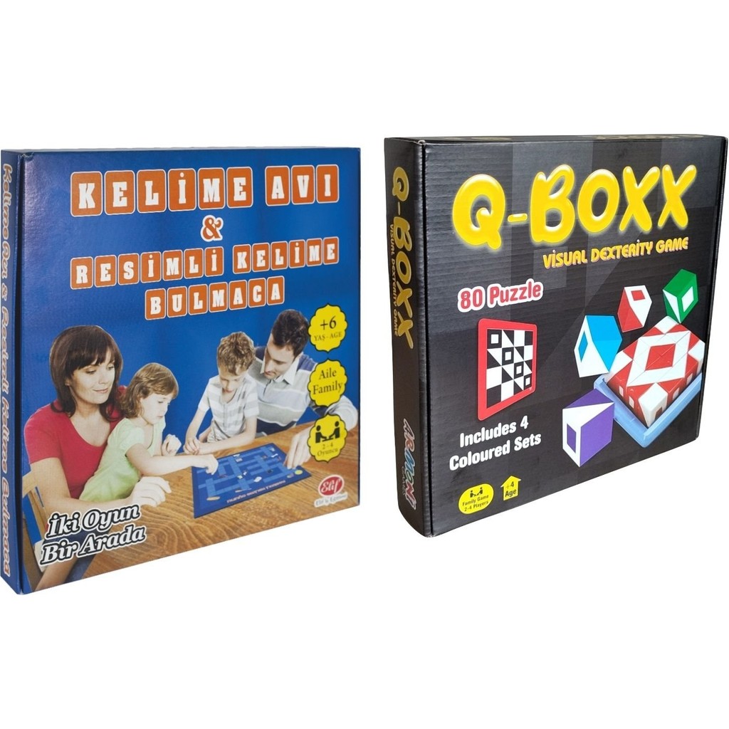 Elux Q-Boxx ve Kelime Avı - Resimli Kelime Bulmaca 3 Oyun Bir Arada (Q-Bitz) - Akça Diğer Fiyatı