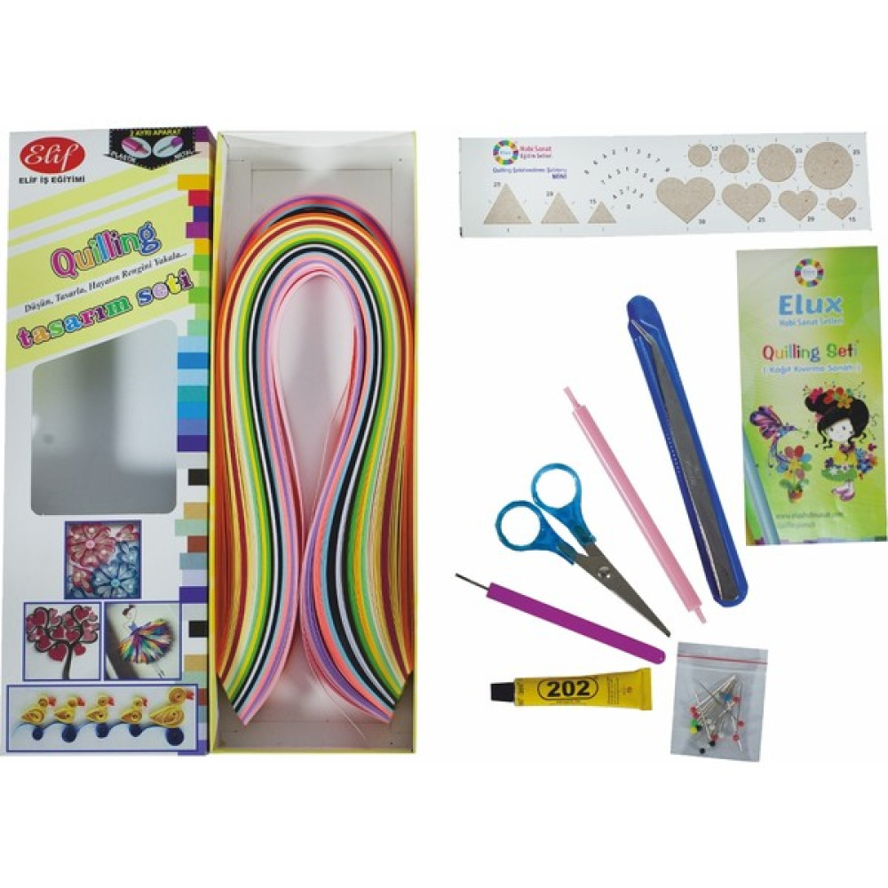 Elux Quilling Tasarım Seti - Detaylı Başlangıç Seti Yardımcı Malzeme Fiyatı