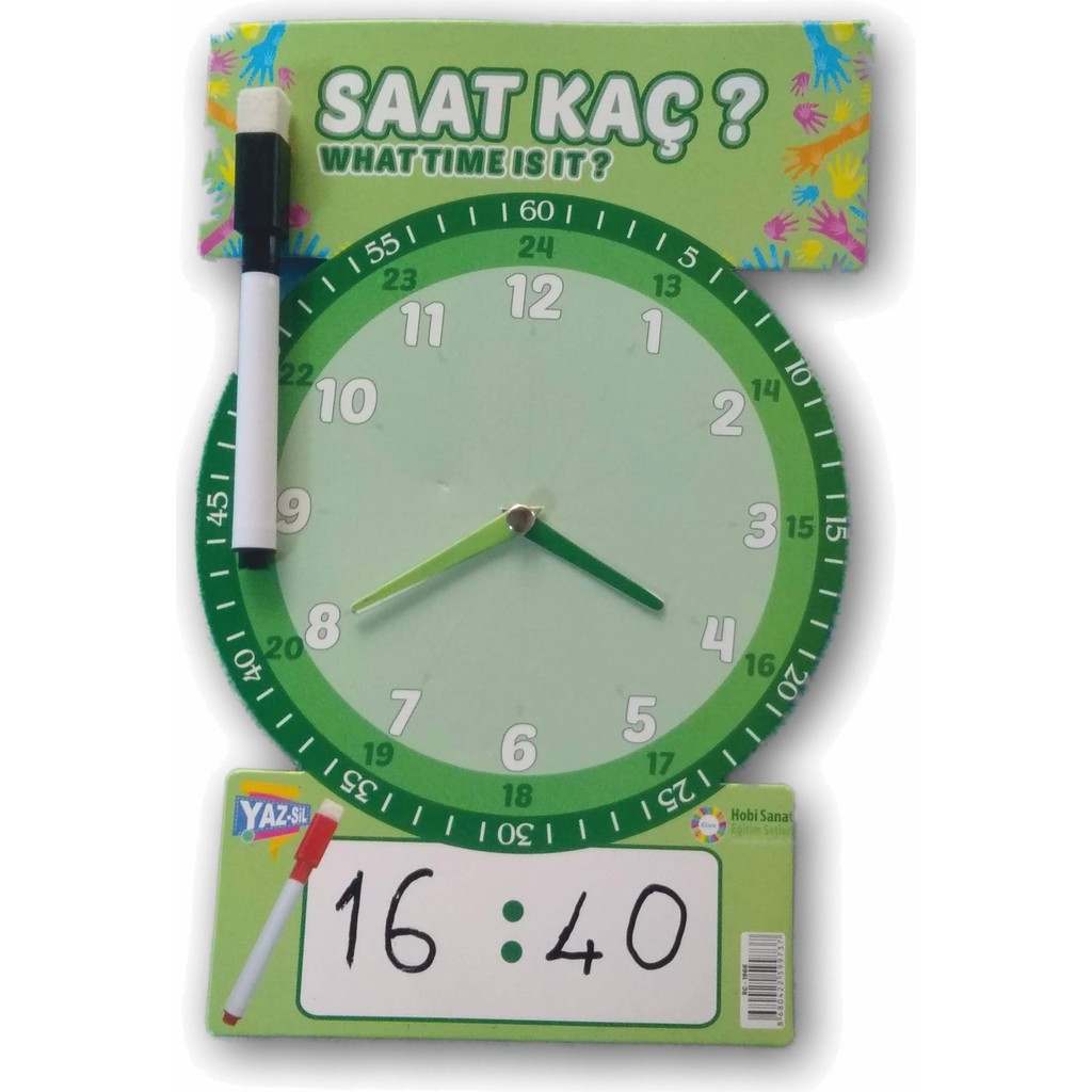 Elux Yeşil Yaz Sil Eğitici Saat Yazsil Eğitici Oyuncak Fiyatı