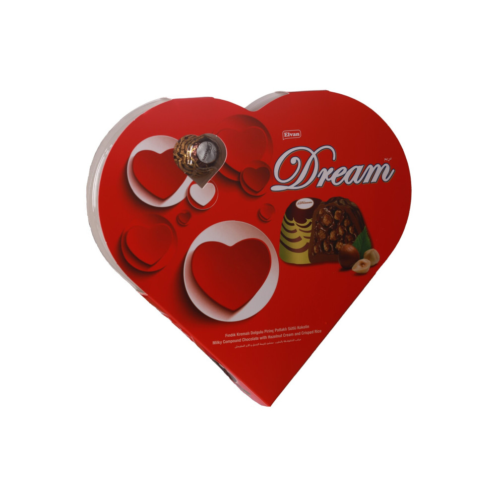 Elvan Dream Fındıklı Çikolata 124 Gr. (1 KALP KUTU) Çikolata ve Gofret Fiyatı