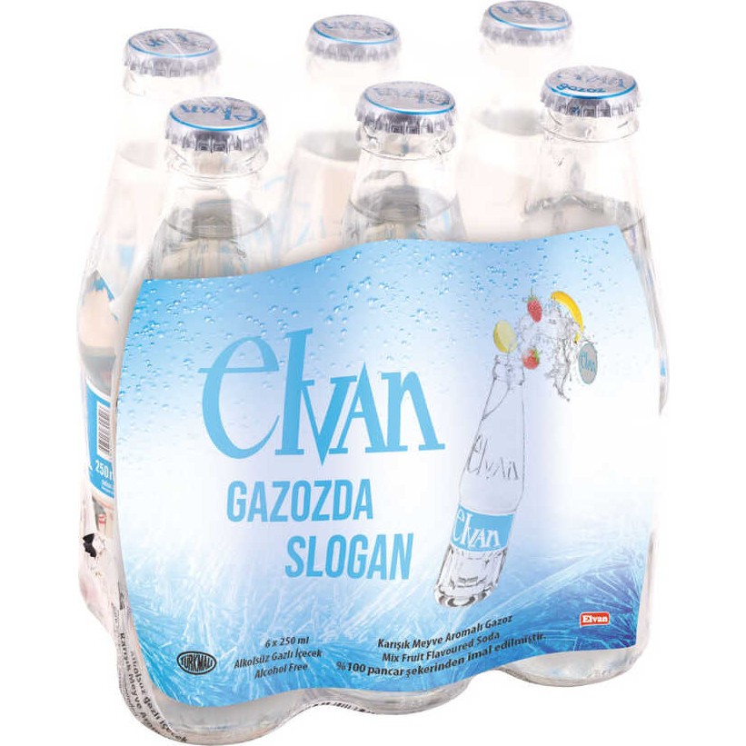 Elvan Gazoz Karışık Meyve Aromalı 250 ml 6 lı Paket Cam Şişe Diğer Fiyatı