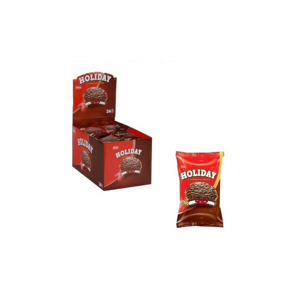 Elvan Holiday Çilekli Sandviç Bisküvi 30 Gr. 24 lü (1 Paket) Kraker ve Kurabiye Fiyatı