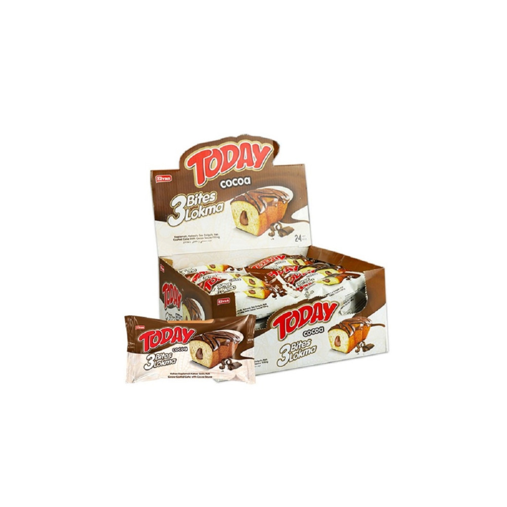 Elvan Today 3 Bites Kakaolu 40 Gram 24 Adet (1 Kutu) Bisküvi ve Kek Fiyatı