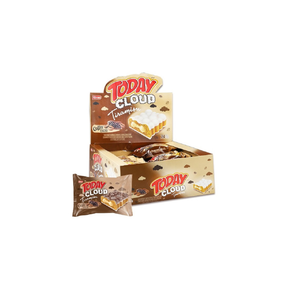 Elvan Today Cloud Kek Tiramisulu 40 Gr. 24 Adet (1 Kutu) Bisküvi ve Kek Fiyatı
