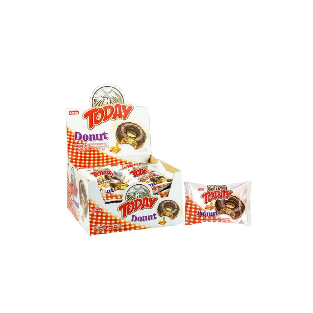 Elvan Today Donut Kek Karamelli 35 Gr. 24 Adet (1 Kutu) Bisküvi ve Kek Fiyatı