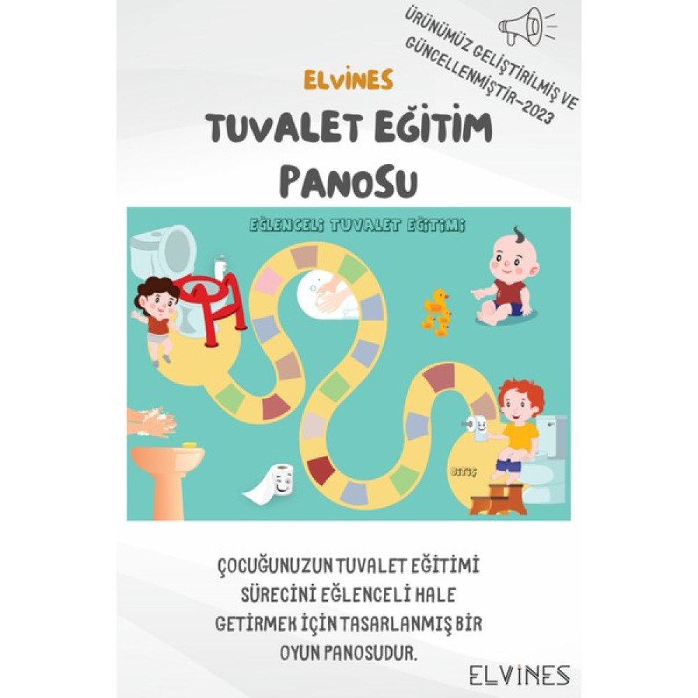 Elvines Eğlenceli Tuvalet Eğitimi Panosu 29.7 x 42 cm Eğitici Oyuncak Fiyatı