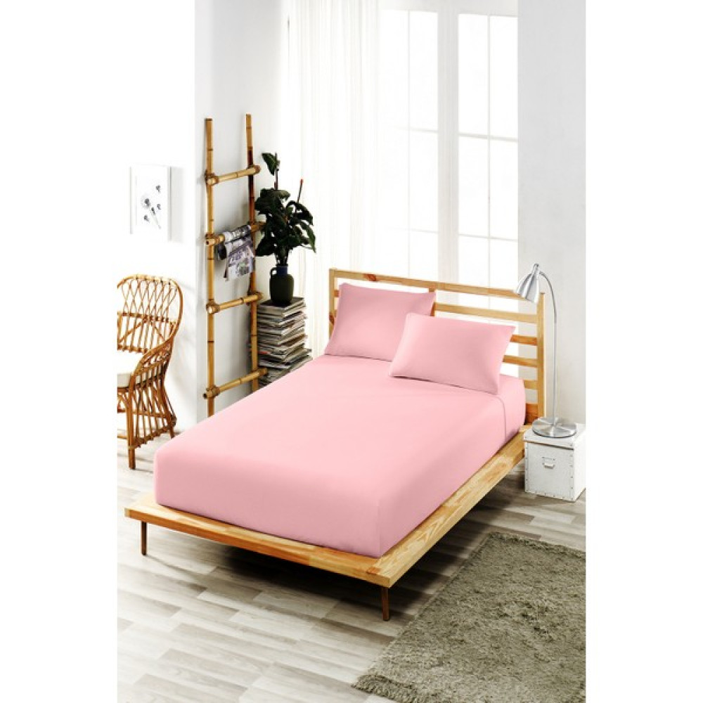 Ely Parker Lastikli Çarşaf Takımı Pamuklu Yastık Kılıflı (Nevresim Kumaşı) Tek Çift Kişilik - 100 x 200 cm - Somon Çarşaf Fiyatı
