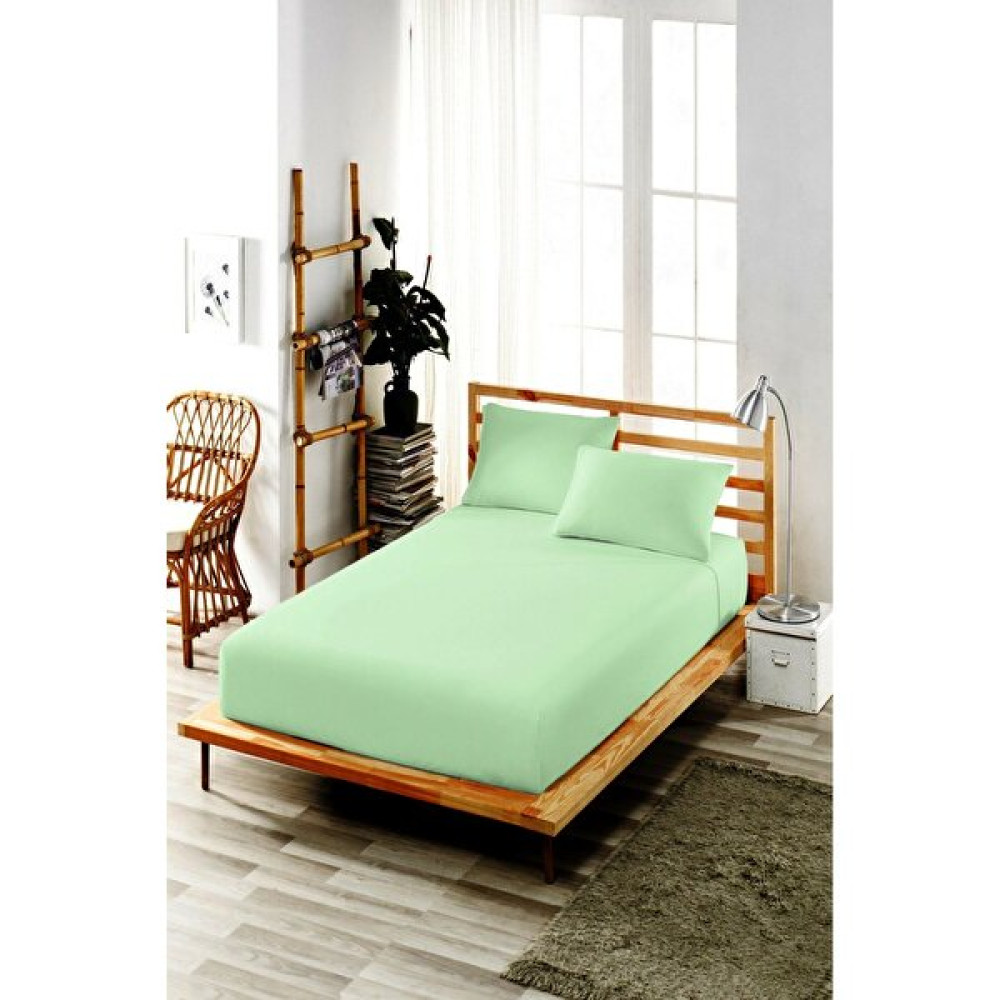 Ely Parker Lastikli Çarşaf Takımı Pamuklu Yastık Kılıflı (Nevresim Kumaşı) Tek Çift Kişilik - 120 x 200 cm - Mint Çarşaf Fiyatı