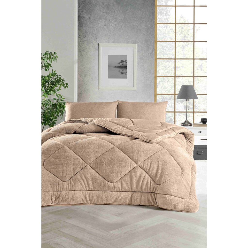 Ely Parker Renkli Yorgan-Wellsoft-Tek Kişilik-Çift Taraflı 155X215 Bej - 155 x 215 cm Yorgan Fiyatı