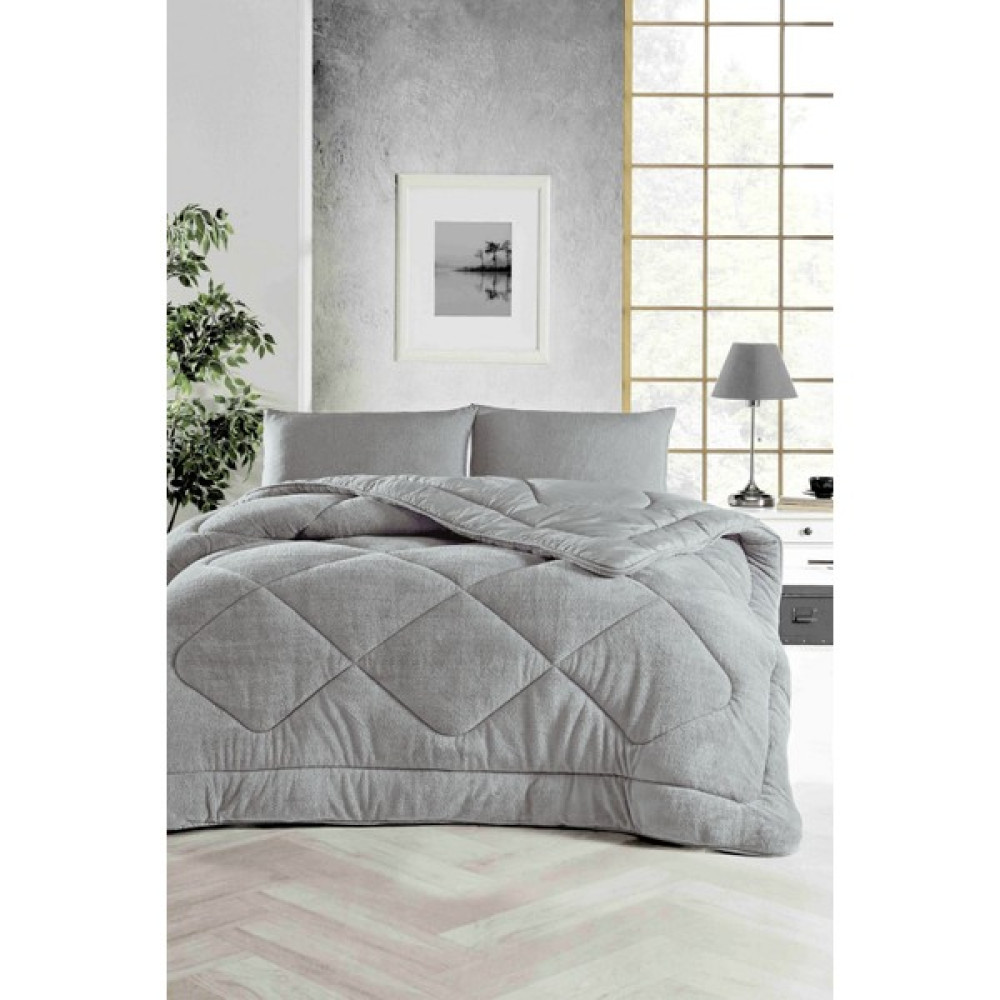 Ely Parker Renkli Yorgan Wellsoft Tek Kişilik-Çift Taraflı 155X215 Gri - 155 x 215 cm Yorgan Fiyatı