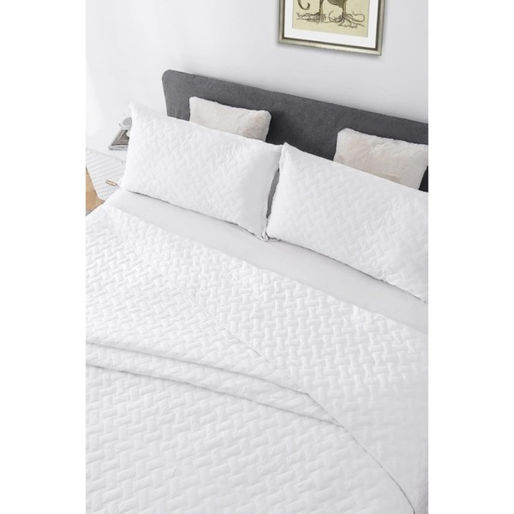 Elyaf Sepeti Tek Kişilik Beyaz Kapitone Desenli 1200 gr Yazlık Pike Beyaz Otel Pikesi 160 x 230 cm Pike & Pike Takımı Fiyatı
