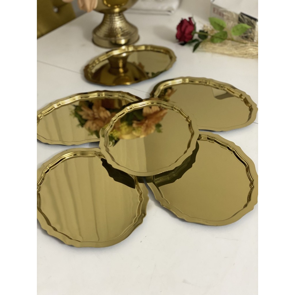 Elzem Tepsi 20*25 cm Parlak Gold Oval Model 6 Adet Servis ve Sunum Tepsisi Tepsiler / Fırın Kapları Fiyatı