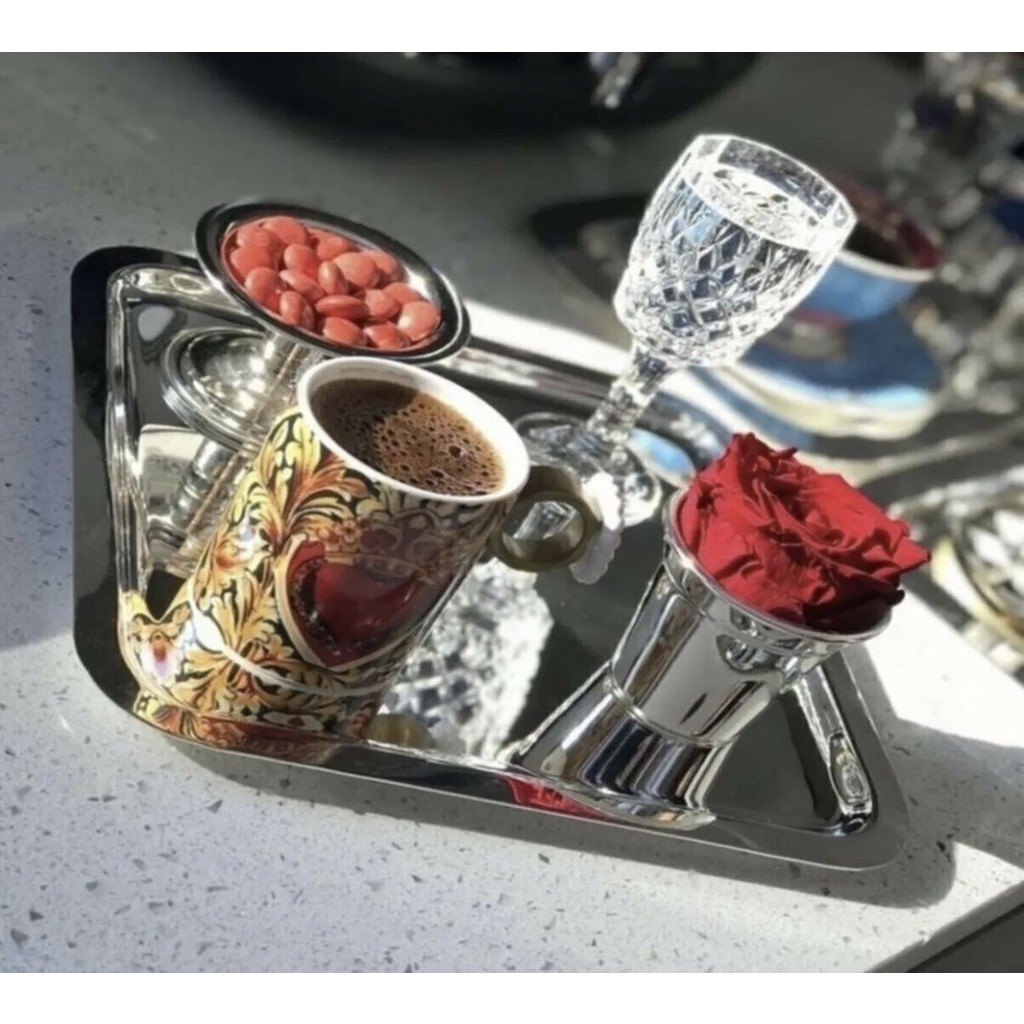 Elzem Tepsi Paslanmaz Çelik Kare Model 6 Lı Servis ve Sunum Tepsisi Lüx Sunum Tepsiler / Fırın Kapları Fiyatı