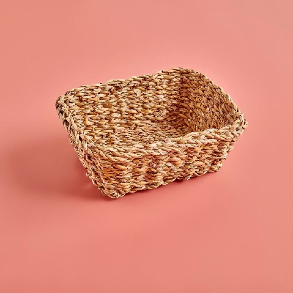 Elzey Hasır Dikdörtgen Düzenleyici Sepet Naturel 27X17X10 cm - Kahverengi Sepet Fiyatı