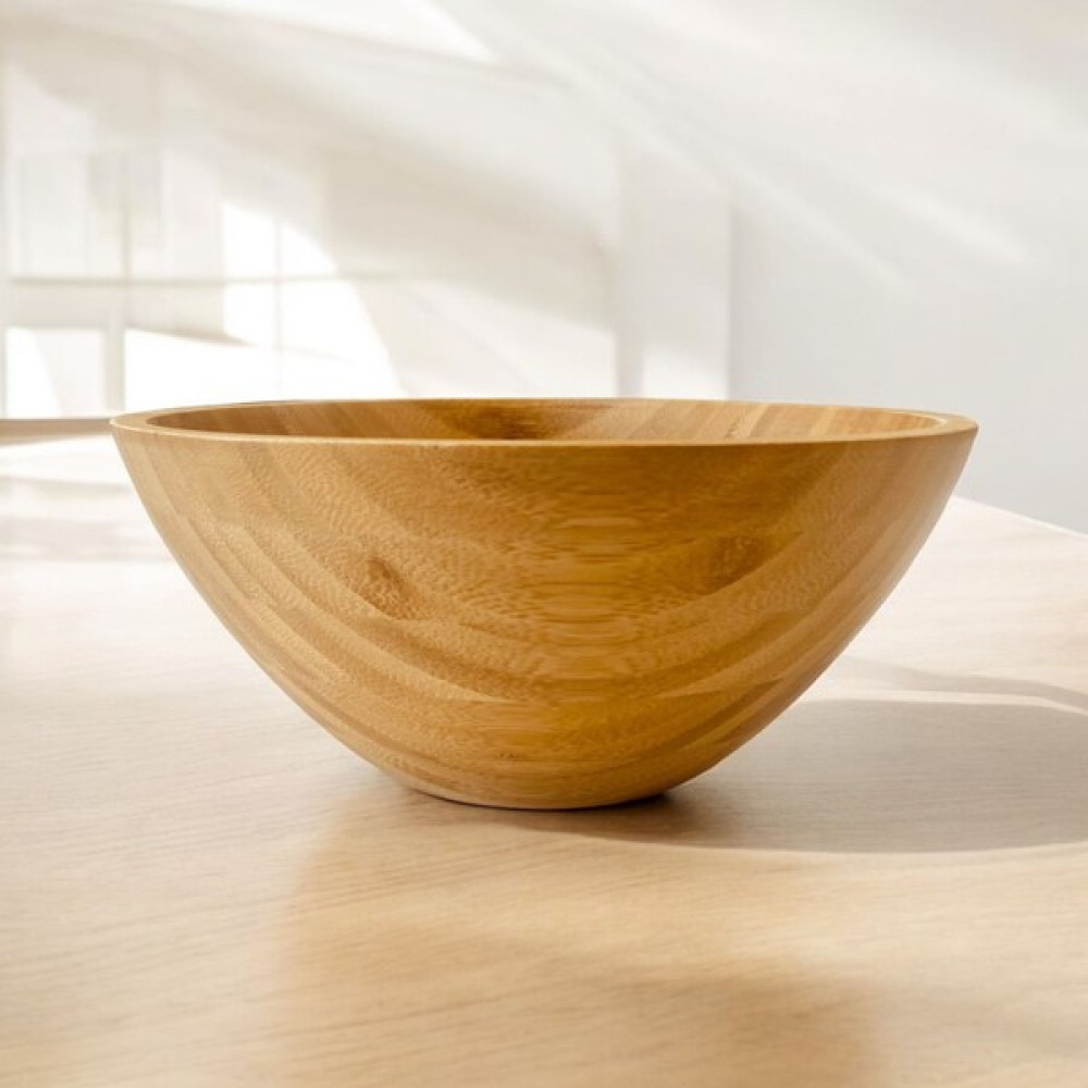 Elzey Home Doğal Bambu Derin Salata & Meyve Kasesi - 25 CM Kase Fiyatı