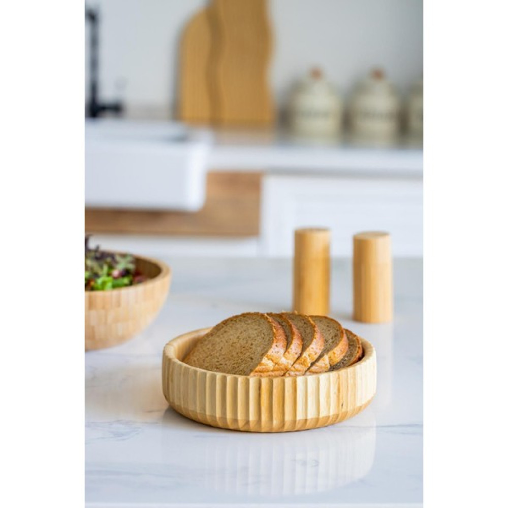 Elzey Home Doğal Bambu Salata, Meyve Kasesi & Ekmek Kutusu - 19X6 CM Kase Fiyatı