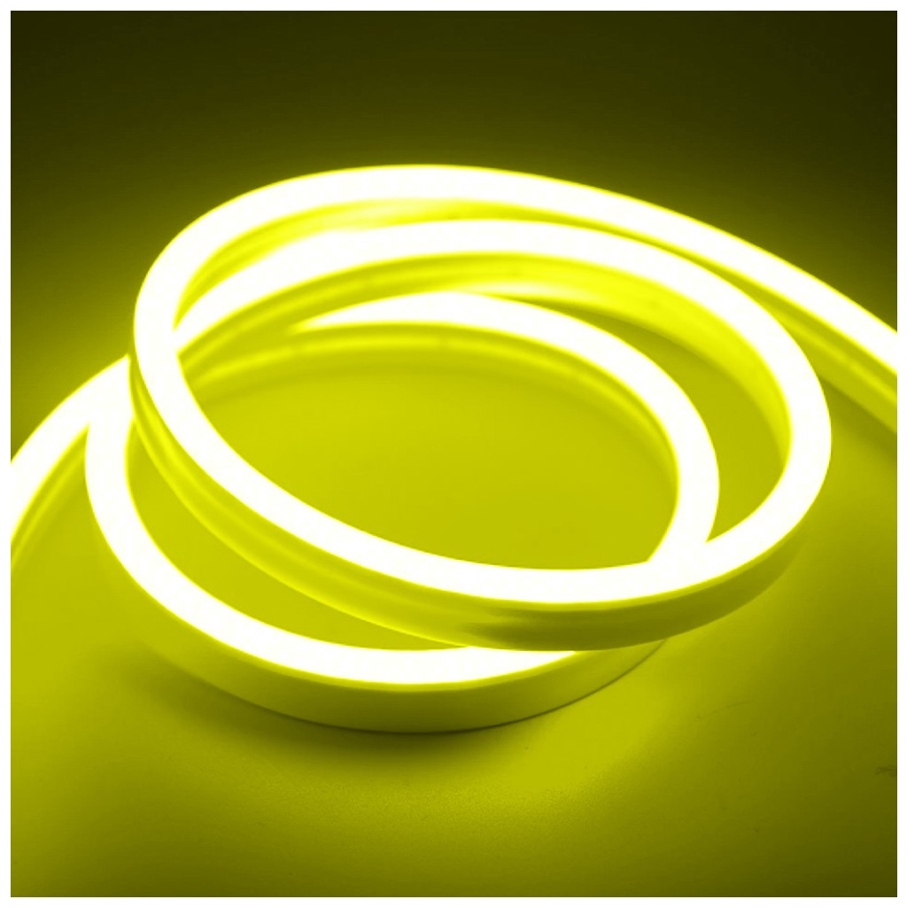 Ema Dükkan 12V 5 Metre Limon Sarısı Neon Led Şerit Işık | Prize Tak Çalıştır | Anahtarlı Fişli 1.5M Kablo | Esnek Silikonlu Led - 5 m - Sarı Led Aydınlatmalar Fiyatı