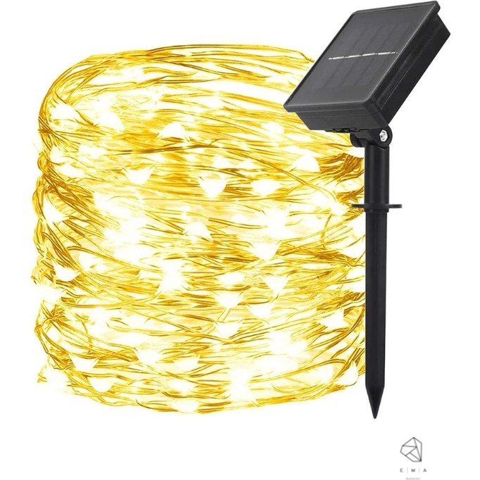 Ema Dükkan Solar Flex Peri LED 12 Metre Gün Işığı 120 LED Güneş Enerjili Bahçe Balkon Teras Aydınlatması Diğer Fiyatı