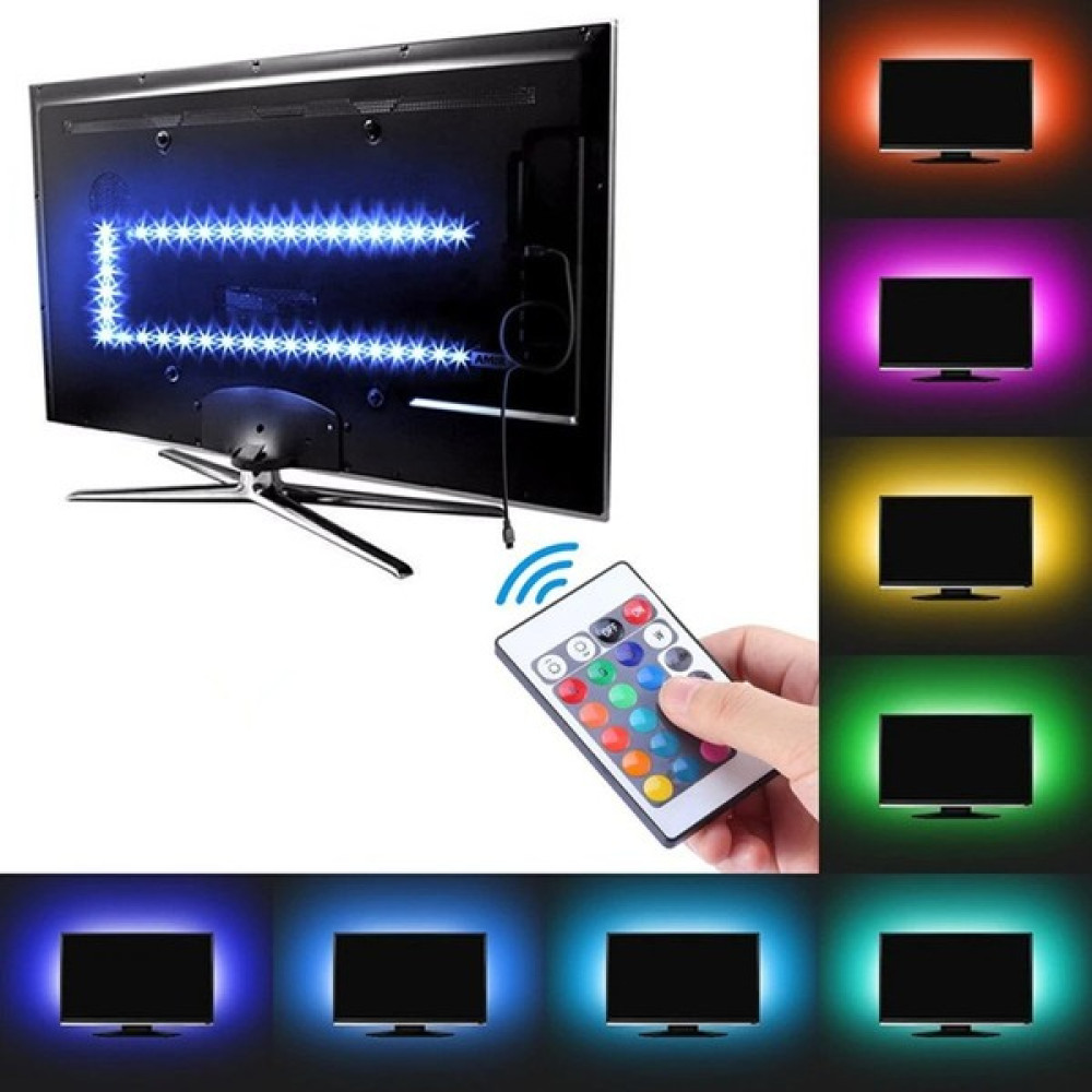 Ema Dükkan Tv Arkası 5V RGB Şerit LED | 3 Çipli Monitör Arkası Kumandalı 5V RGB Şerit LED | Iç Mekan USBli RGB LED Işıldak | 5V RGB LED Şerit Iç Mekan Led Aydınlatmalar Fiyatı