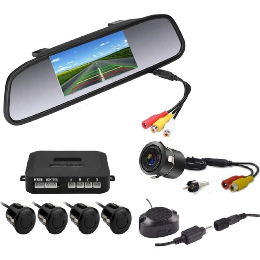 EMA-MFK Kameralı Park Sensörü 4.3 '' Ayna Ekranlı Siyah Sensör Full Set Oto Boyaları Fiyatı