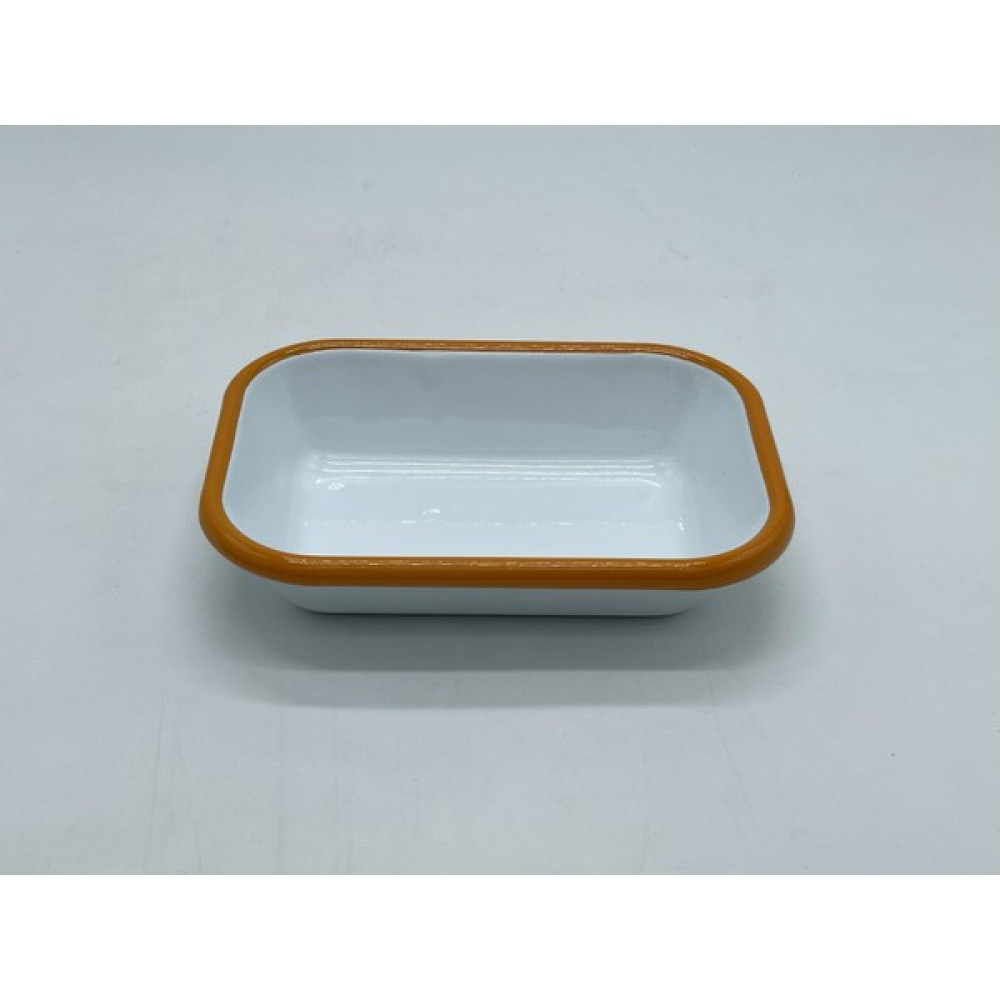 Emaye kayık çerez ve sunum tabağı hardal kordonlu 17 X 12 X 4 cm Mutfak Gereçleri Fiyatı