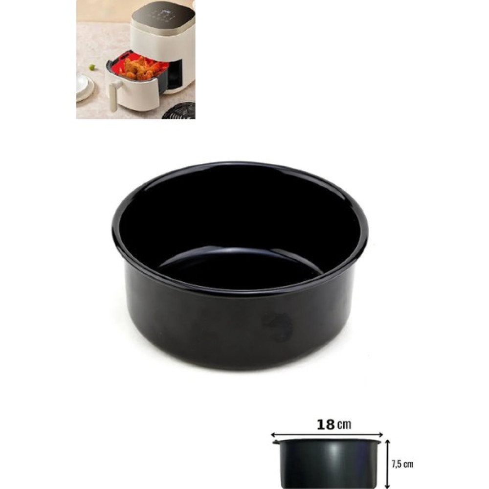 Emayeci Air Fryer Sulu Yemek Tenceresi - Siyah - 18 cm Tencereler Fiyatı