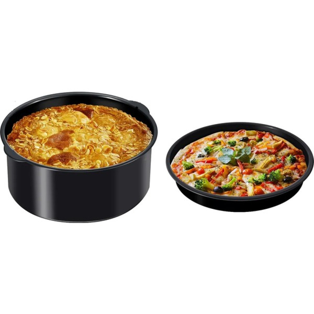 Emayeci Air Fryer Sulu Yemek Tenceresi ve Pizza Tepsisi 2'li Set - Siyah - 18 cm Tencereler Fiyatı