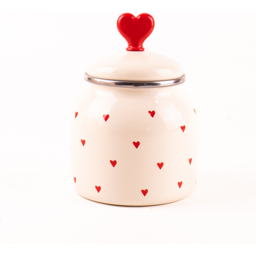 Emaylab Cupid 700 ml Baharatlık/kavanoz Bej Emaye Malzeme ile Şık Tasarım Tek Parça Tuz, Şeker, Baharat Fiyatı