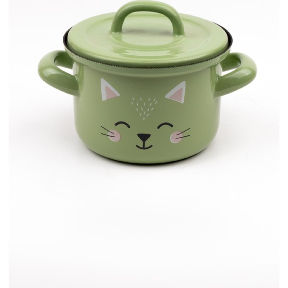 Emaylab Little Cat Mini Emaye Tencere (850ML) - 12 - Yeşil Tencereler Fiyatı
