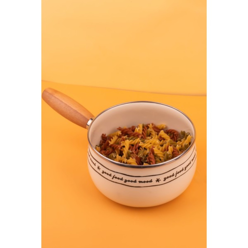 Emaylab Mood Ahşap Saplı Haşlama Tavası 16CM (2,2 Litre) - Krem Tavalar Fiyatı