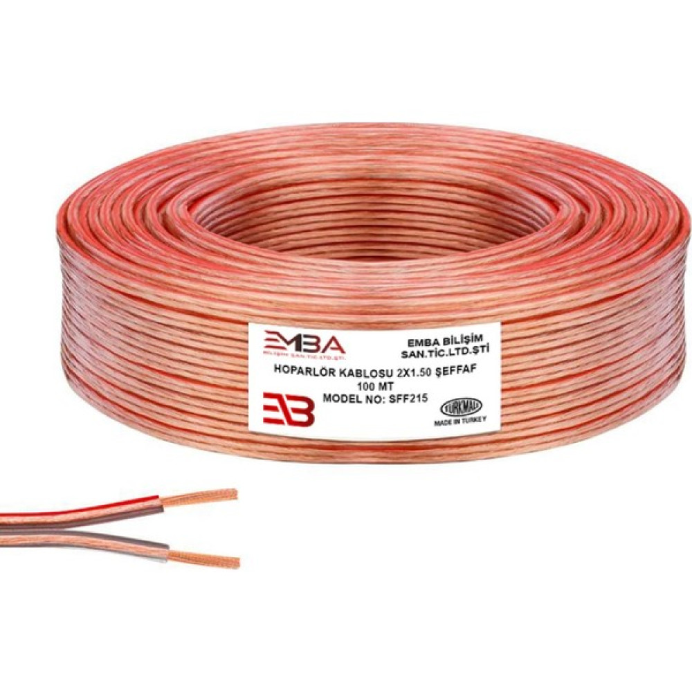Emba Elektrik Kablosu Kordon 2x1.5 100mt - Şeffaf Elektrik ve Aydınlatma Fiyatı