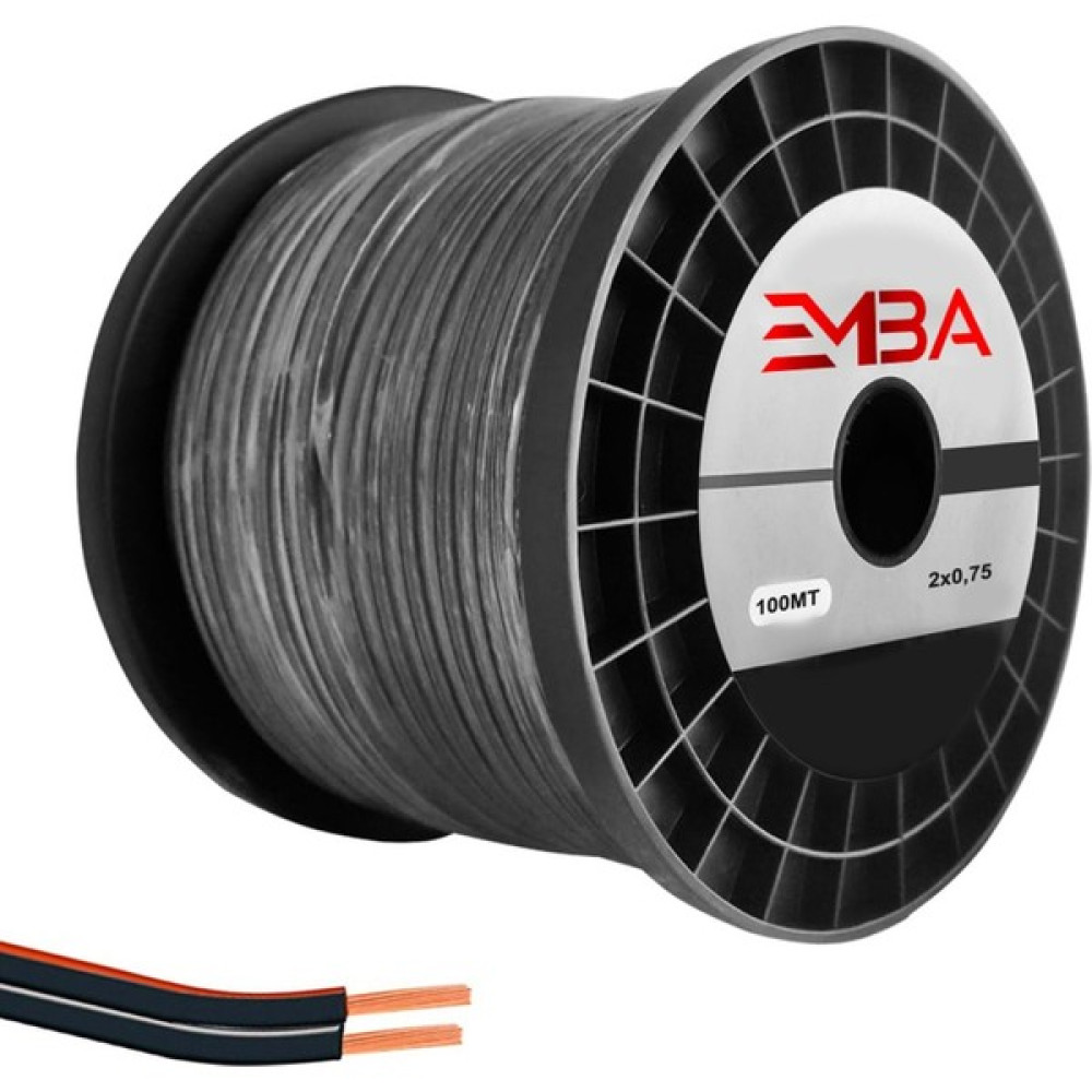 Emba Hoparlör Kablosu Siyah Kordon Makaralı 2x0,75 100MT MKR-1075 Elektrik ve Aydınlatma Fiyatı