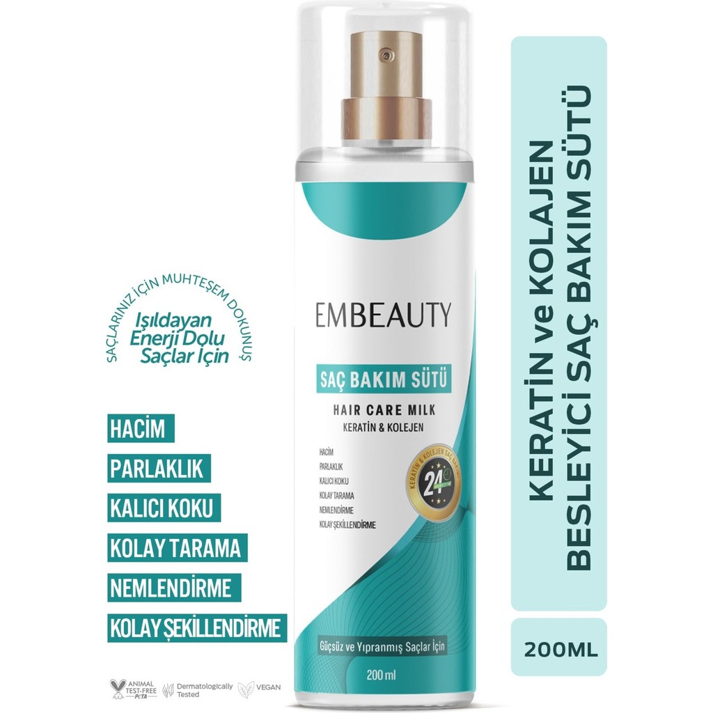 Embeauty Besleyici Keratin Kolajen Saç Bakım Sütü 200 ML" Saç Şekillendirici Sprey Fiyatı