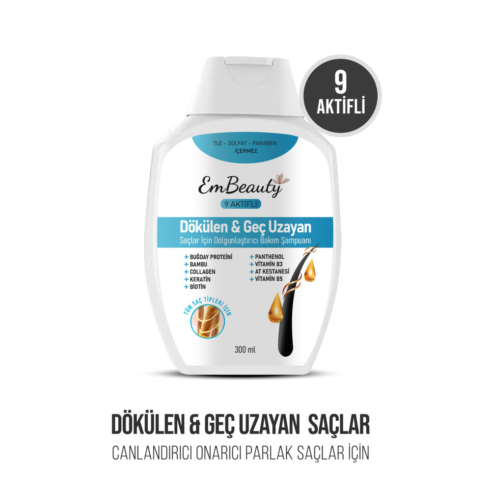 Embeauty Kolajen Ve Keratin Saç Dökülmesine Karşı Hızlı Sac Uzatan Dolgunlaştırıcı Onarıcı Besleyici Şampuan Şampuan ve Saç Kremi Fiyatı