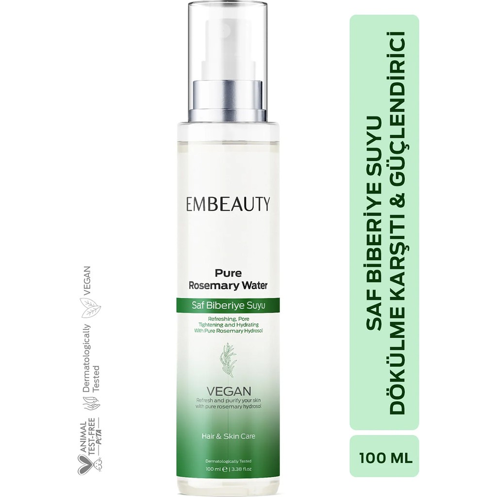 Embeauty Saç Toniği %100 Doğal Saf Biberiye Suyu 100 ml Tüm Saç Tipleri İçin Güçlendirici Diğer Fiyatı