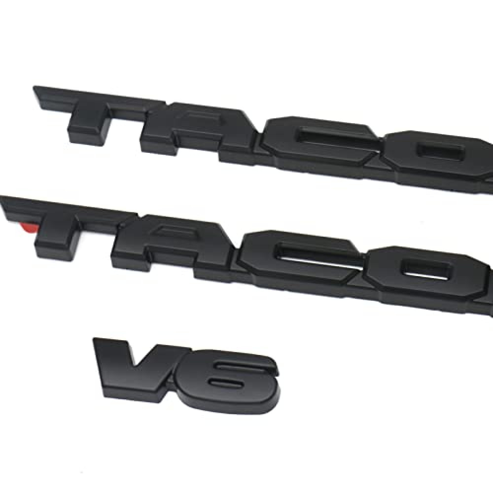 Emblem Overlays 3Pcs Compatible with Tacoma 2016-2024 ABS Plastic Badge Emblems Overlay 0214 with Strong Adhesive Matte Black