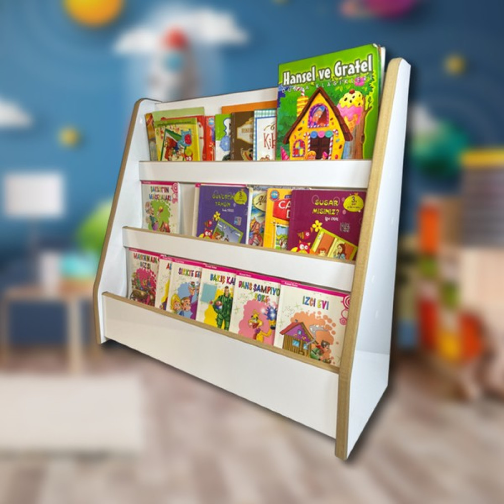 Emdief Home Melis Serisi 3 Raflı Montessori Kitaplık - Çocuk Odası Için Yerden Kitaplık Kitaplık Fiyatı