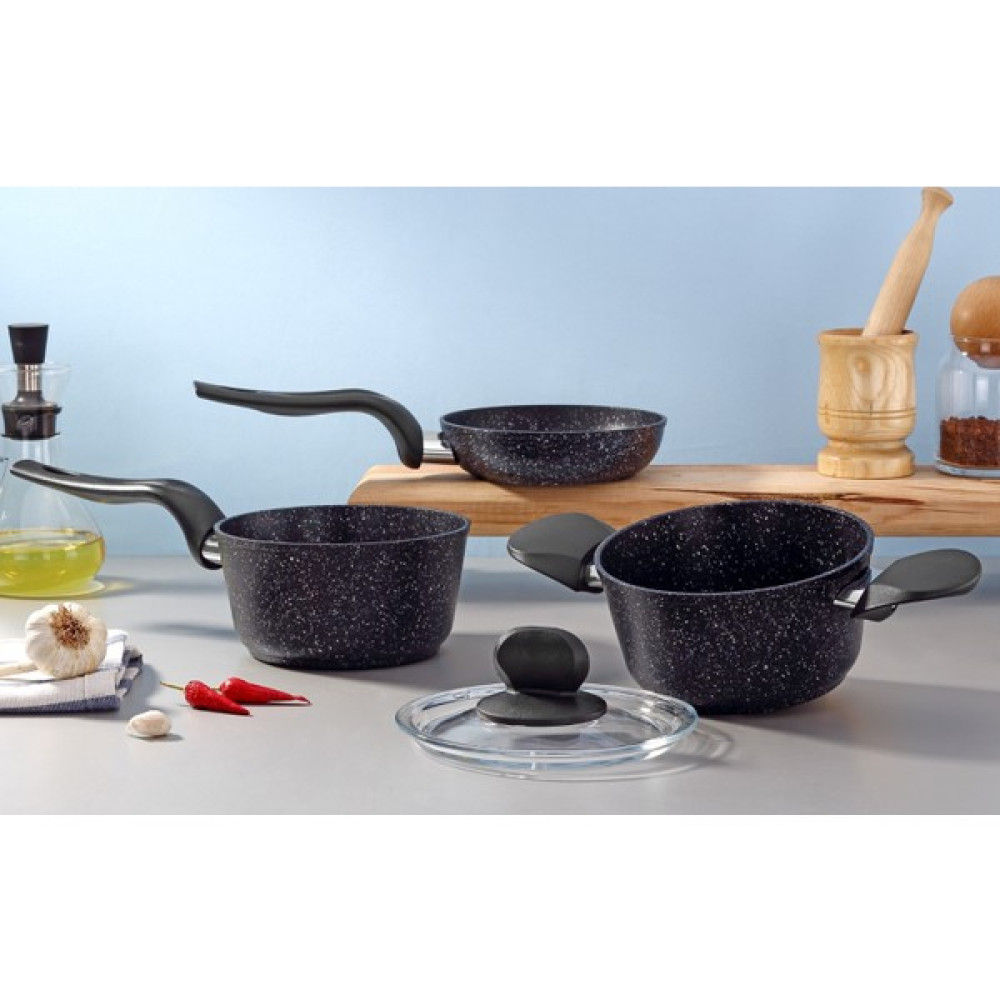 Emel 14 cm Bakalit Kulplu Ezme Set - Siyah Tencere / Tava Setleri Fiyatı