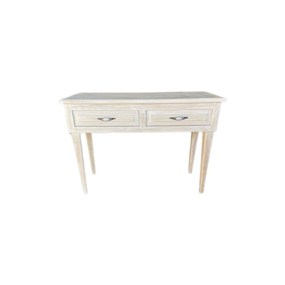 Emel Ahşap %100 Doğal Ahşap Kestane Ağaç 114X44 cm Çift Çekmeceli Eskitme Beyaz Dresuar, Makyaj Masası Dresuar / Makyaj Masası Fiyatı